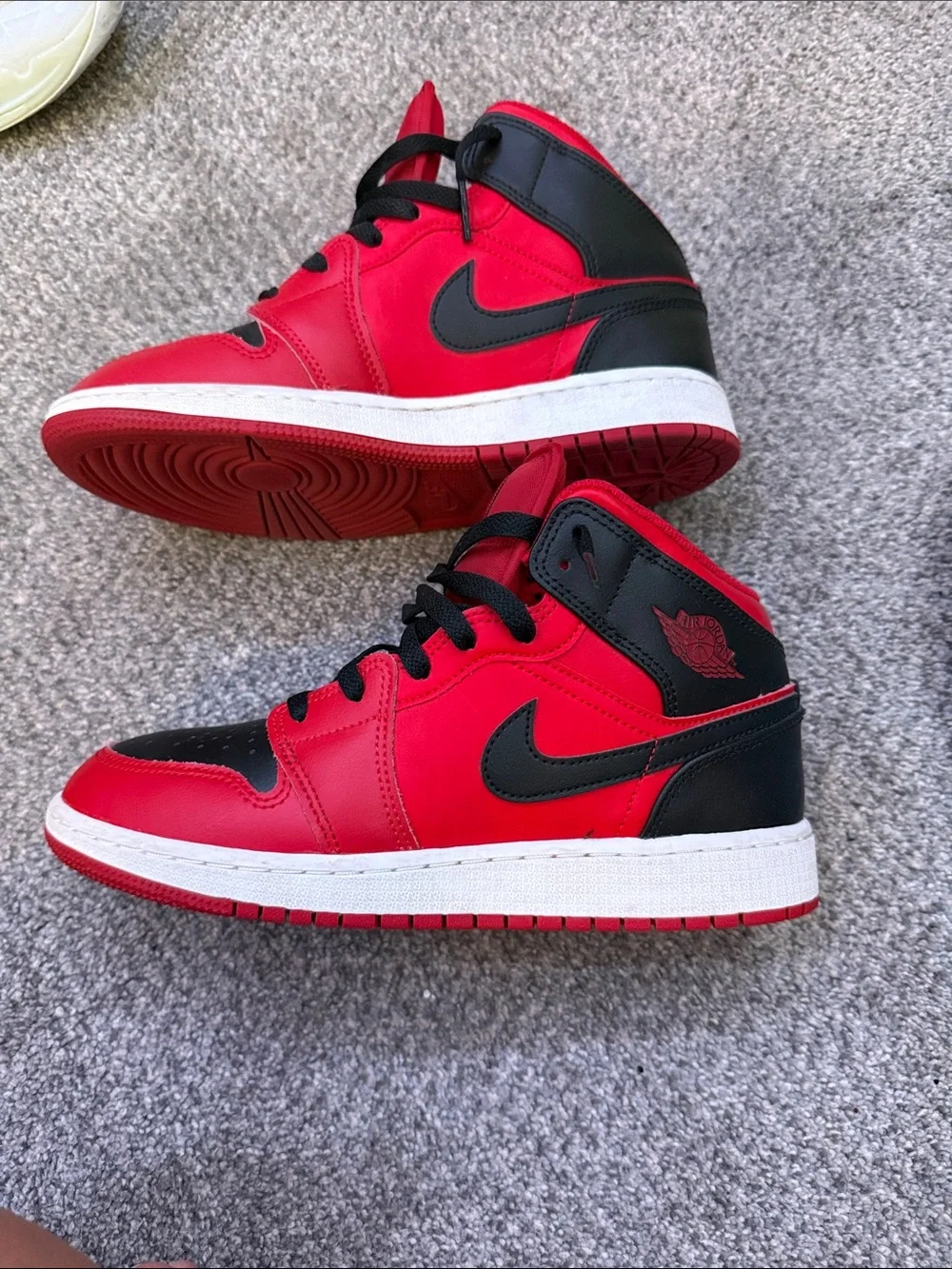Nike Kids' High-Top Sneakers in Red and Black